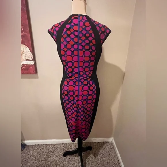 Anne Klein Multi Print Panel ScubaDress, size 8